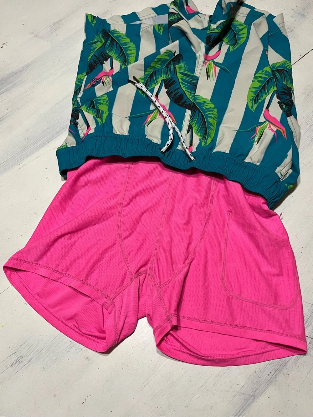 Party Pants Men’s Tropical Palm Leaf Swim Trunks Sz S Cruise Resort Beach